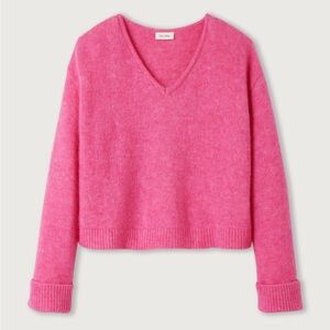 American Vintage Pink V-Neck Sweater
